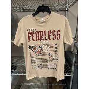 Beige Fearless Butterfly script‎ tshirt aesthetic size medium unisex